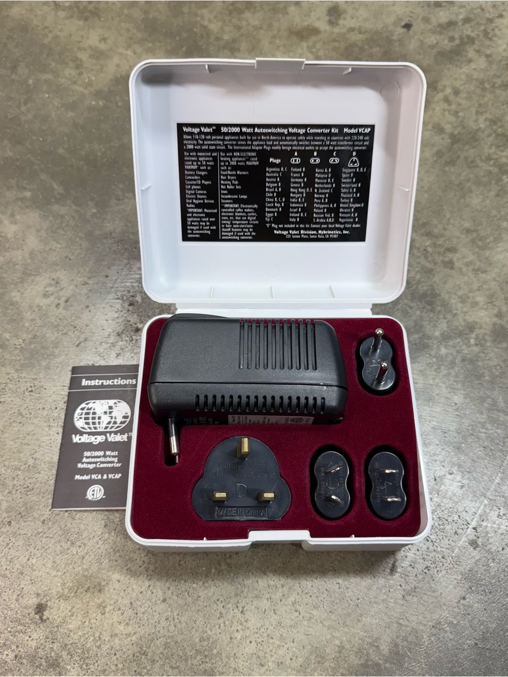 Voltage Valet VCAP 50/2000W Voltage Converter Travel Adapter Kit